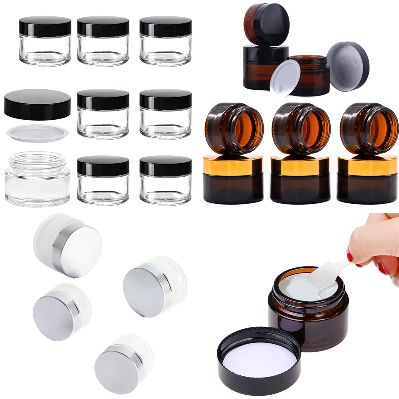Amber Jar Candle - 5 Stück 5 g-100 g Mini-Bernstein-Rundglas-Cremes,