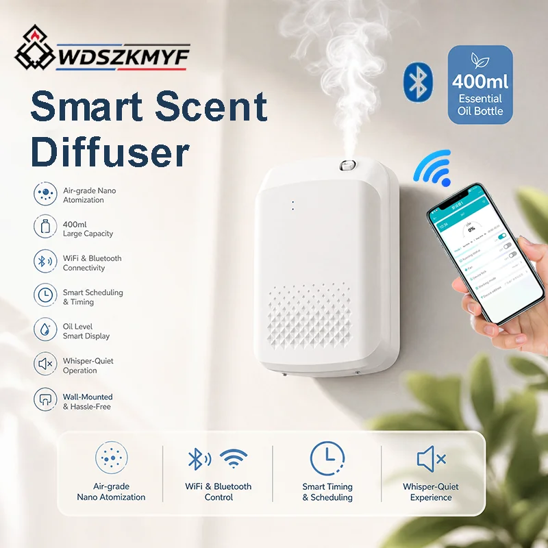 Home Fragrance Diffuser Electric - Elektrischer Aromadiffusor für ätherische Öle, Wandmontage,