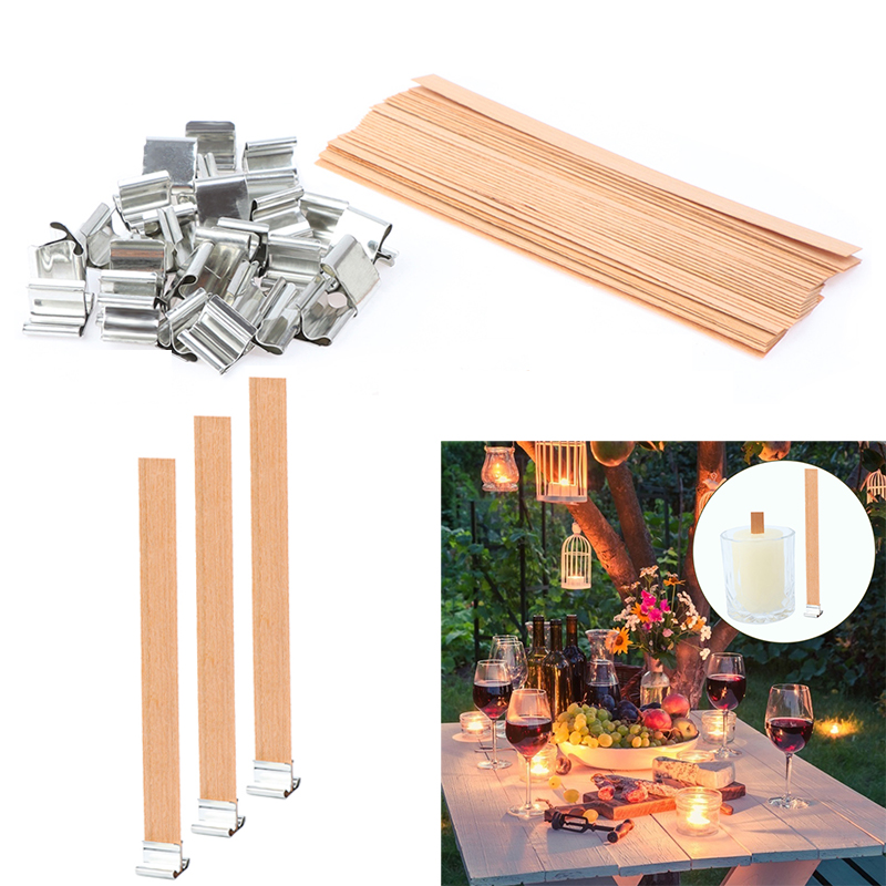 Wooden Wick Candle - 10Set 13cm Holz kerzen Docht mit