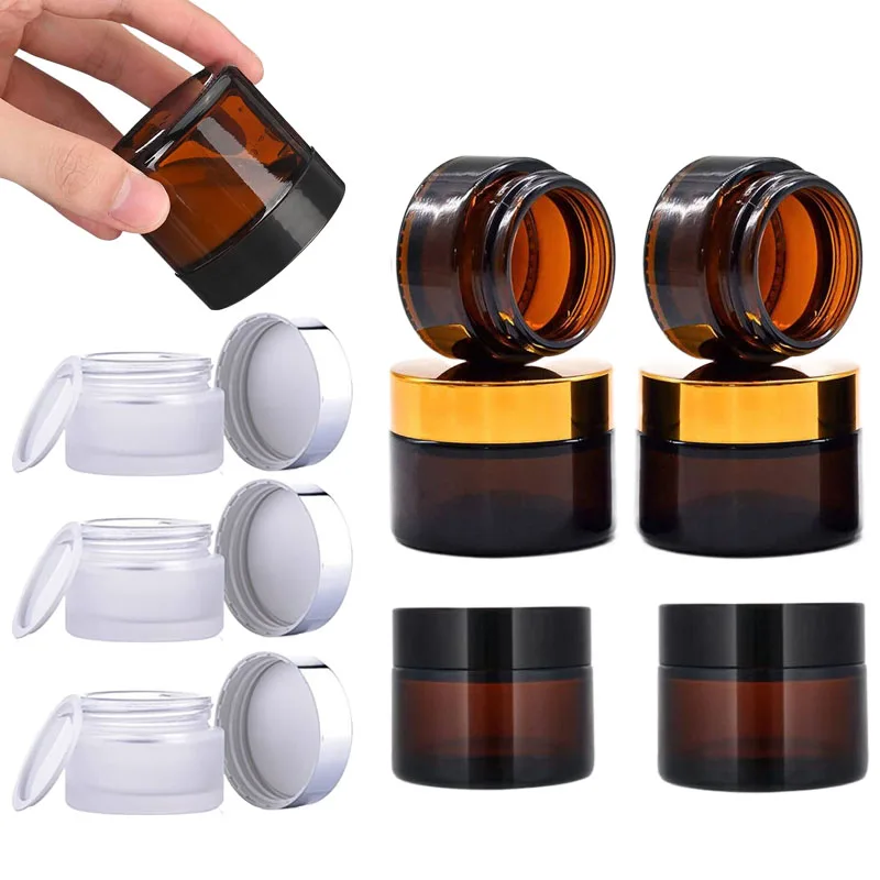 Amber Jar Candle - 5 Stück 5g-100g Bernsteinfarbene Leere Glasbehälter
