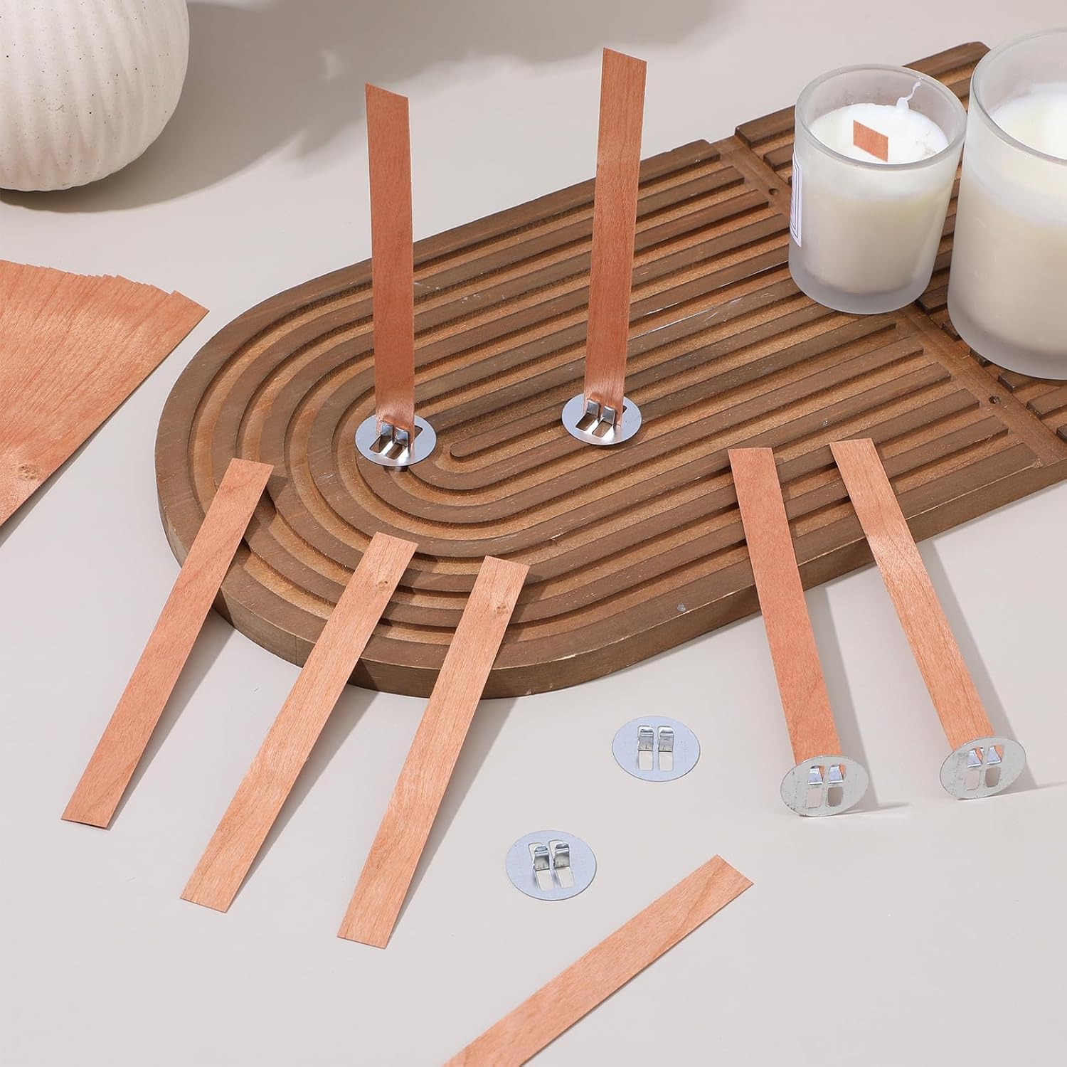 Wooden Wick Candle - 60 Stück Holzdochte für die Kerzenherstellung,
