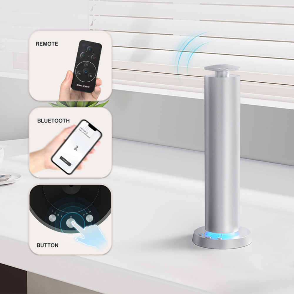Home Fragrance Liquid - Bluetooth-Aroma-Diffusor für Zuhause, Batteriebetrieben, Metallgehäuse, Lufterfrischer