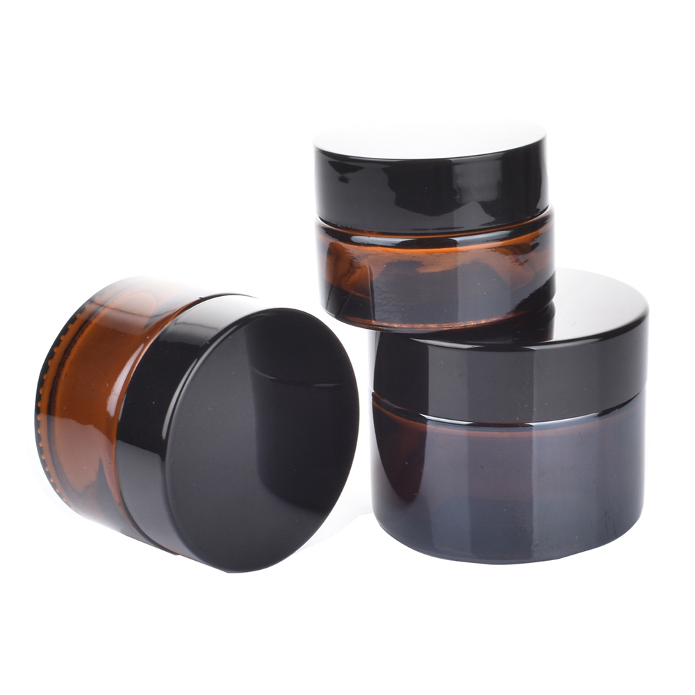 Amber Jar Candle - Bernsteinfarbenes Glasgefäß Lichtdichtes Hautpflege-Gefäß für Gesichts-/Handcreme/Gel-Maske