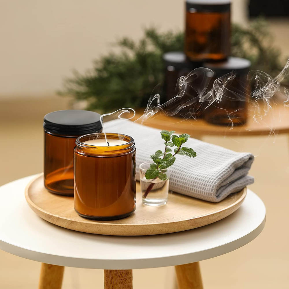 8oz Bernsteinfarbene Glasgläse – Amber Jar Candle Bewertung und Preis