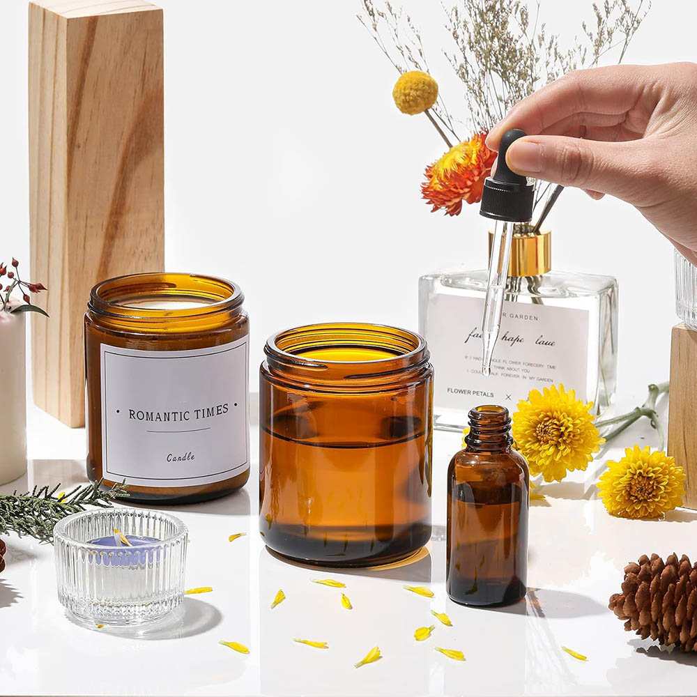 8oz Bernsteinfarbene Glasgläse – Amber Jar Candle Bewertung und Preis