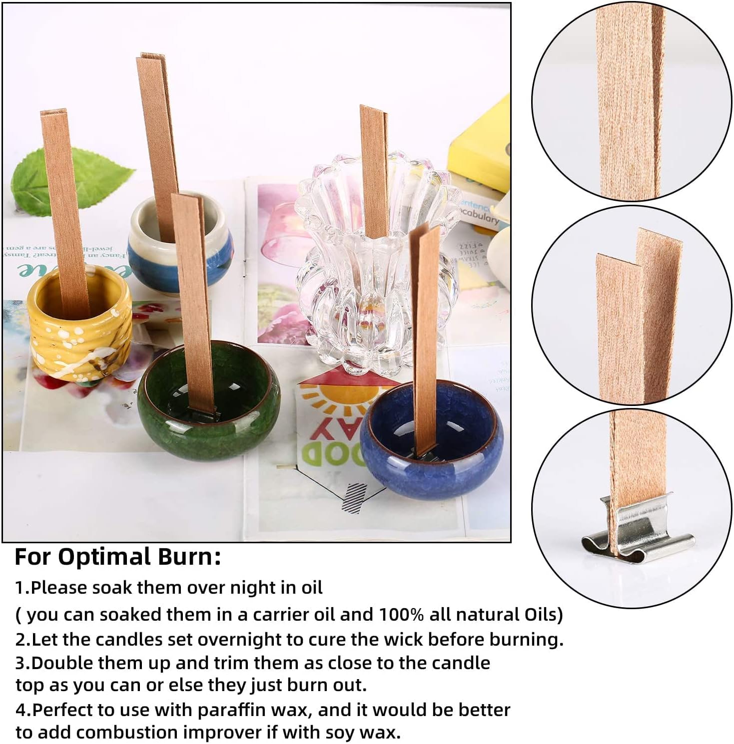 10–100 Stück Duftkerzen-Holzsc – Wooden Wick Candle Bewertung und Preis